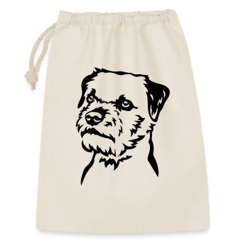 Tête de Border Terrier - Sac cadeau 30 x 45 cm - nature - Devant