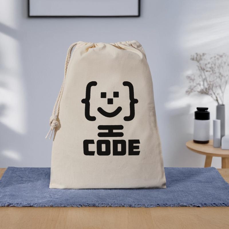 Logo du code du programmeur principal avec texte CODE Sac cadeau 30 x 45 cm