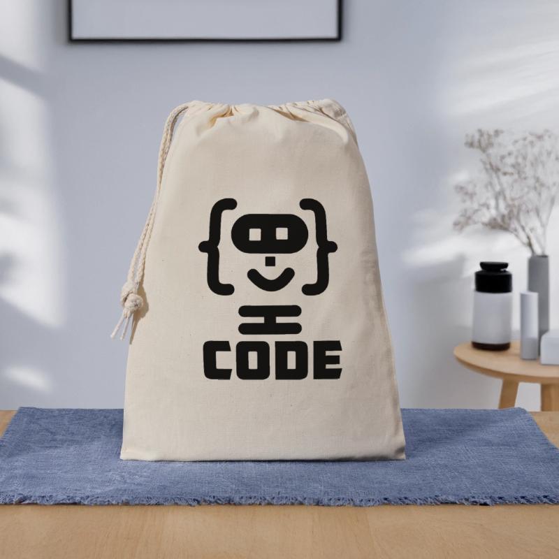 Hacker-Programmierer-Code-Logo mit Text CODE Geschenkbeutel aus Baumwolle (30 x 45 cm)