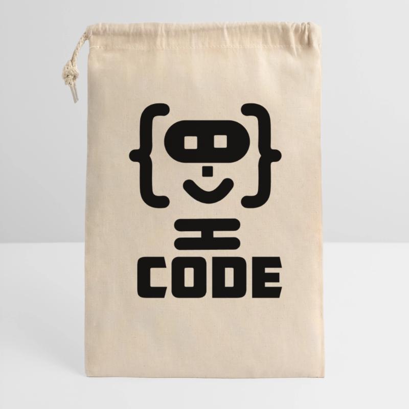 Hacker-Programmierer-Code-Logo mit Text CODE Geschenkbeutel aus Baumwolle (30 x 45 cm)