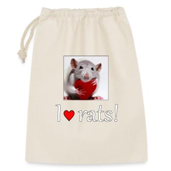 Rat avec un cœur - Sac cadeau 30 x 45 cm - nature - Devant