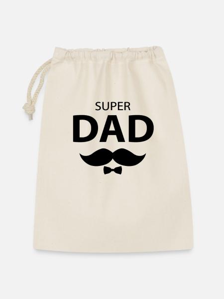 Super-Papa - Geschenkbeutel aus Baumwolle (30 x 45 cm) - Natur