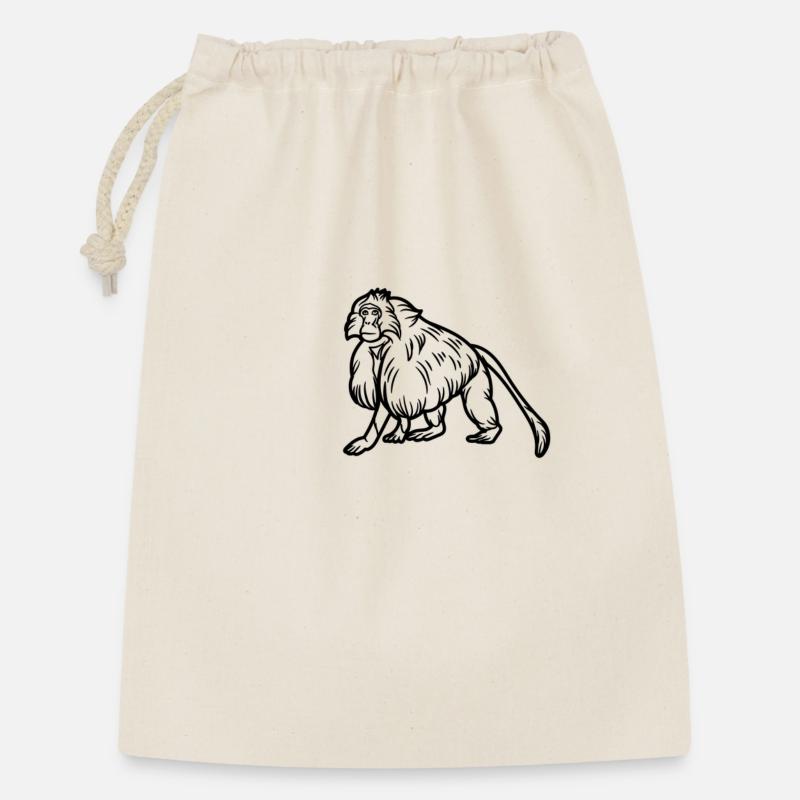 Gelada-Affe - Geschenkbeutel aus Baumwolle (30 x 45 cm) - Natur