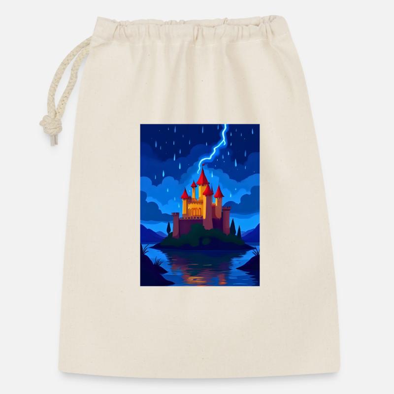 Enchanted Castle with Night Lightning - Gift Bag 30 x 45 cm - nature