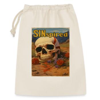Inspiriert von Sünden, Totenkopf in der Wüste - Geschenkbeutel aus Baumwolle (30 x 45 cm) - Natur - Vorne