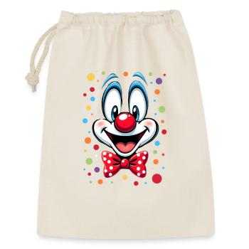 Karneval Clown Kostüm Fasching Fastnacht - Geschenkbeutel aus Baumwolle (30 x 45 cm) - Natur - Vorne