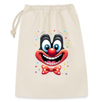 Karneval Clown Kostüm Fasching Fastnacht - Geschenkbeutel aus Baumwolle (30 x 45 cm) - Natur - Vorne