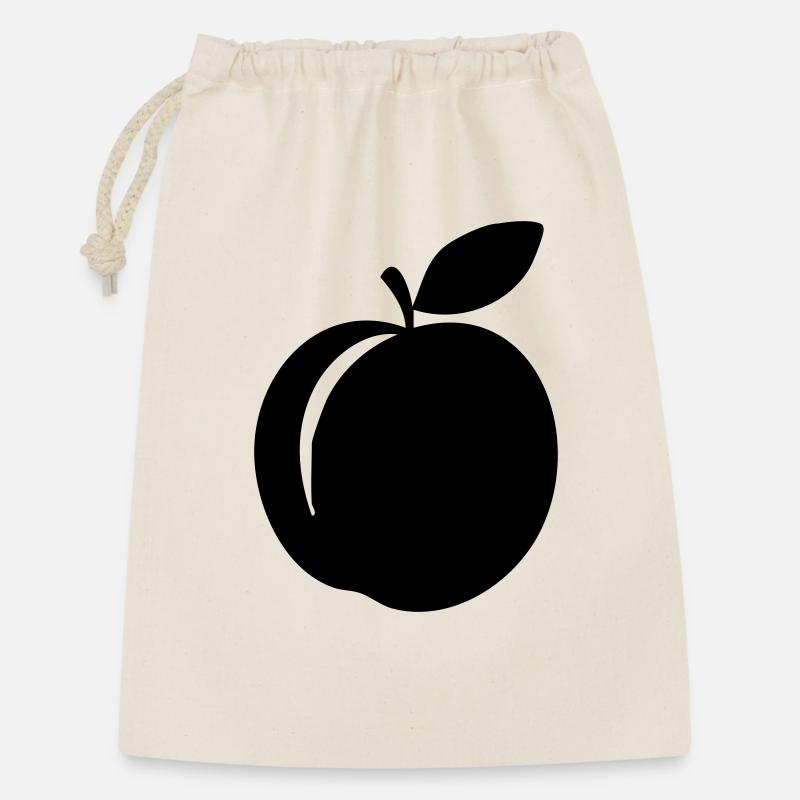 Pfirsich-Silhouette – süßes Sommerdesign - Geschenkbeutel aus Baumwolle (30 x 45 cm) - Natur