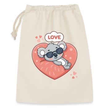 Koala Love Allongé Sur Cœur Rose - Sac cadeau 30 x 45 cm - nature - Devant