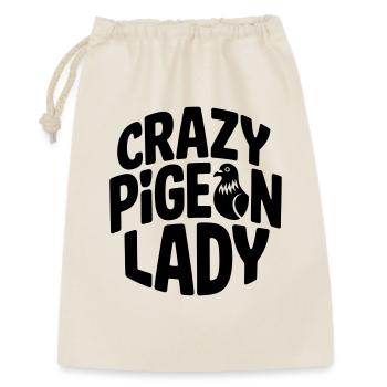 Tauben-Liebhaberin: Crazy Pigeon Lady - Geschenkbeutel aus Baumwolle (30 x 45 cm) - Natur - Vorne