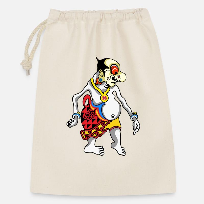 Grotesque Oni Harlequin Tee - Geschenkbeutel aus Baumwolle (30 x 45 cm) - Natur
