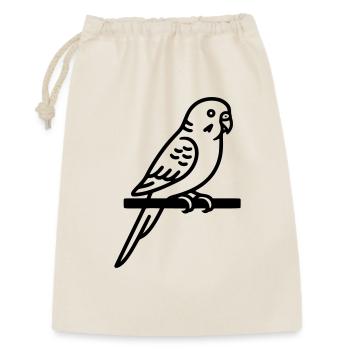 Wellensittich Vogel Sittich Haustier - Geschenkbeutel aus Baumwolle (30 x 45 cm) - Natur - Vorne