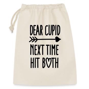 Dear Cupid next time hit both - Geschenkbeutel aus Baumwolle (30 x 45 cm) - Natur - Vorne