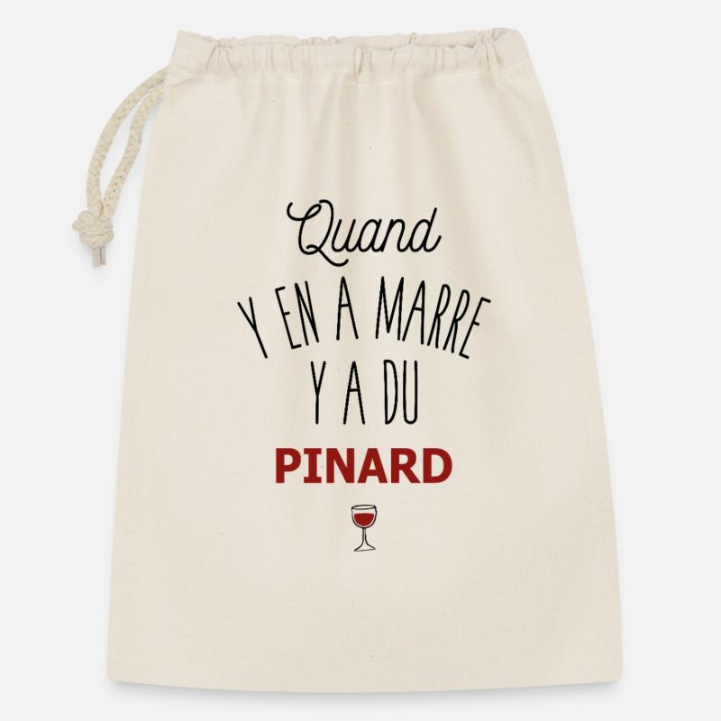 Wein Pinard Aperitif Aperitif Lustiger Humor - Geschenkbeutel aus Baumwolle (30 x 45 cm) - Natur