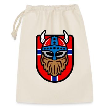 Logo viking cool avec drapeau norvégien - Sac cadeau 30 x 45 cm - nature - Devant