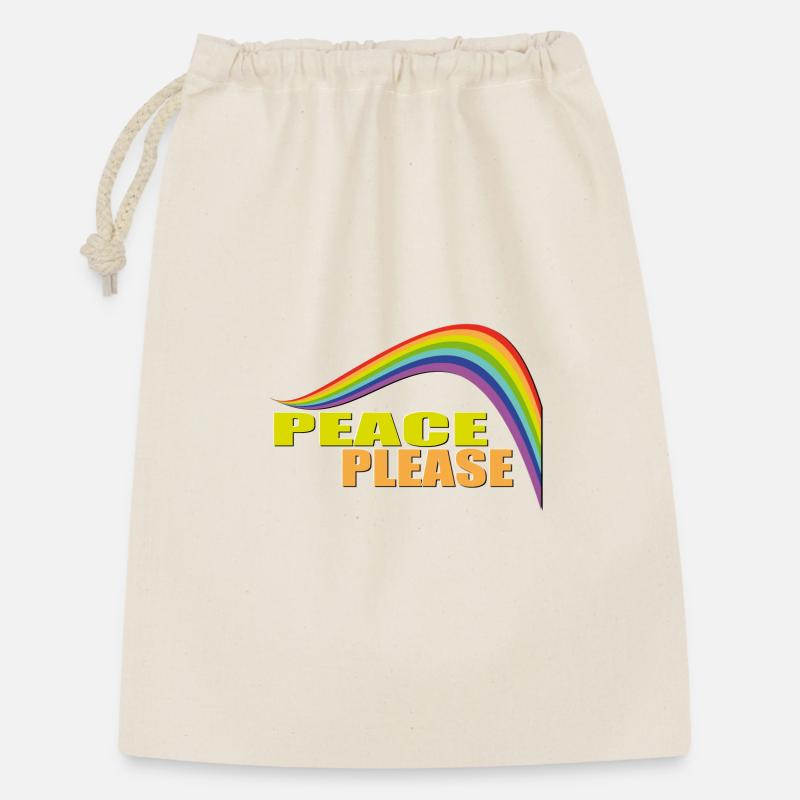 PEACE PLEASE with Rainbow - Gift Bag 30 x 45 cm - nature