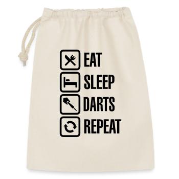 Eat - Sleep - Darts - Repeats - Geschenkbeutel aus Baumwolle (30 x 45 cm) - Natur - Vorne