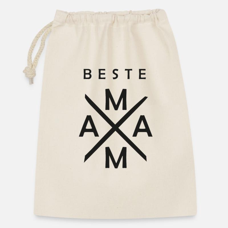 mama beste - Geschenkbeutel aus Baumwolle (30 x 45 cm) - Natur