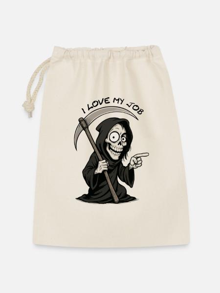 Grim Black Grim Reaper lächelt - Geschenkbeutel aus Baumwolle (30 x 45 cm) - Natur