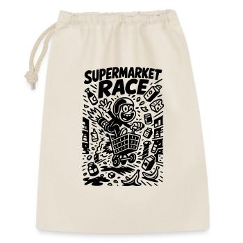 Supermarkt Rennen Kinder Witzig - Geschenkbeutel aus Baumwolle (30 x 45 cm) - Natur - Vorne