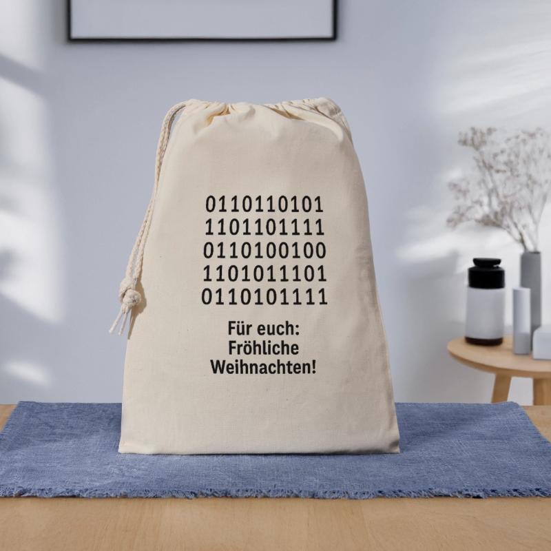 Christmas Code Binary Pattern Gift Bag 30 x 45 cm