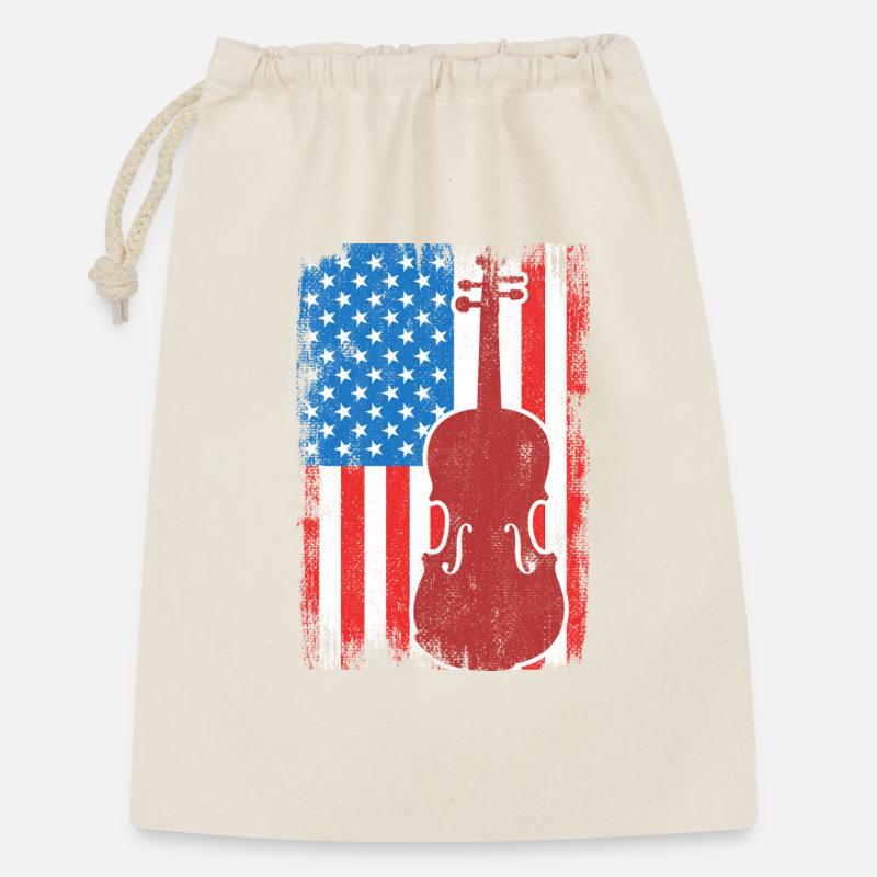 Patriotischer US Violinist - Geschenkbeutel aus Baumwolle (30 x 45 cm) - Natur