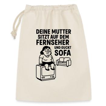 sofa gucken deine mudda - Geschenkbeutel aus Baumwolle (30 x 45 cm) - Natur - Vorne
