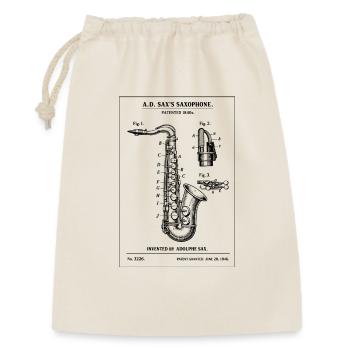 Saxophone Instrument Blueprint Patent Design - Gift Bag 30 x 45 cm - nature - Front