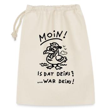 Moin Möwe War Deins Lustiger Spruch  - Geschenkbeutel aus Baumwolle (30 x 45 cm) - Natur - Vorne