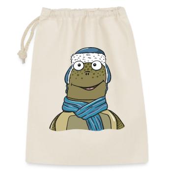 Tortue en hiver - Sac cadeau 30 x 45 cm - nature - Devant