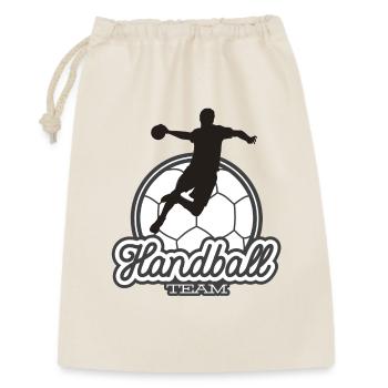 Handball, Handballspiel, Handballspieler - Geschenkbeutel aus Baumwolle (30 x 45 cm) - Natur - Vorne