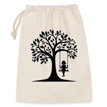 Motif de silhouette d’une fille sur la balançoire - Sac cadeau 30 x 45 cm - nature - Devant