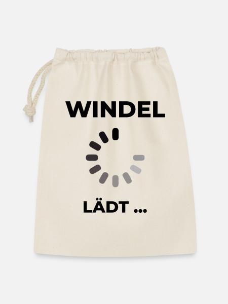 Windel lädt - Geschenkbeutel aus Baumwolle (30 x 45 cm) - Natur