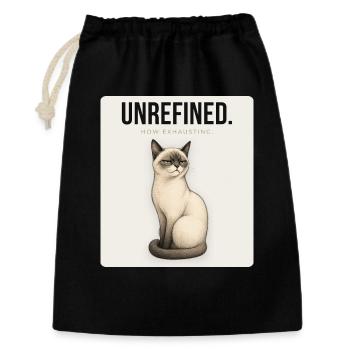 UNREFINED Sarcastic Cat Design - Geschenkbeutel aus Baumwolle (30 x 45 cm) - Schwarz - Vorne