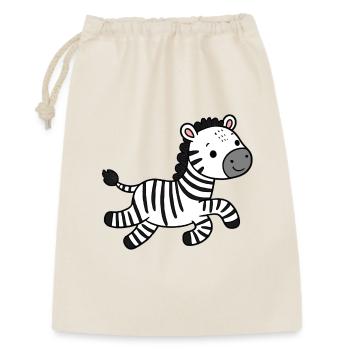 Zebra - Geschenkbeutel aus Baumwolle (30 x 45 cm) - Natur - Vorne