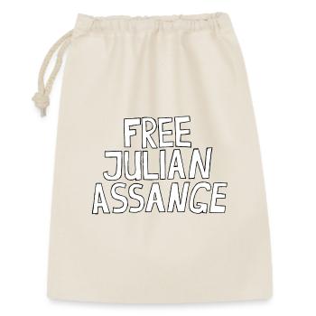 FREE JULIAN ASSANGE - Geschenkbeutel aus Baumwolle (30 x 45 cm) - Natur - Vorne