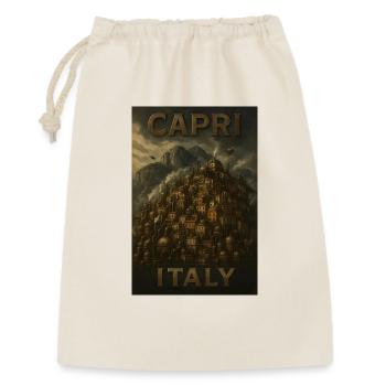 Capri Italy – Steampunk Travel Poster - Geschenkbeutel aus Baumwolle (30 x 45 cm) - Natur - Vorne