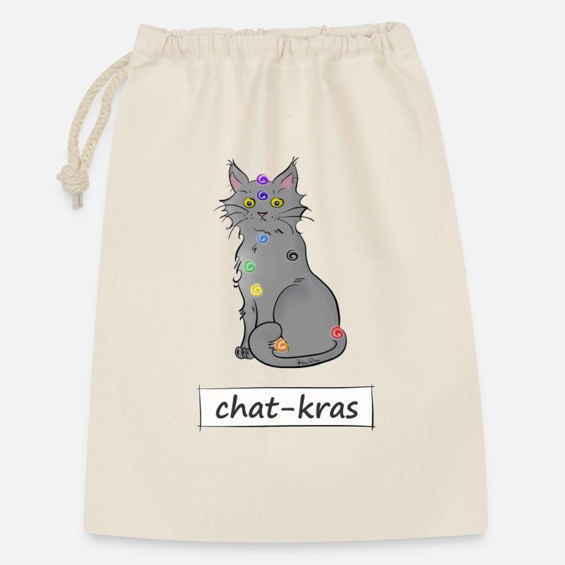 Chat-kras - Geschenkbeutel aus Baumwolle (30 x 45 cm) - Natur