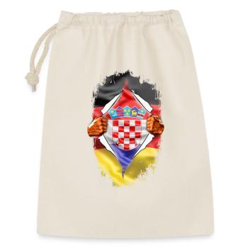 Deutsch Kroate mit Herz - Geschenkbeutel aus Baumwolle (30 x 45 cm) - Natur - Vorne