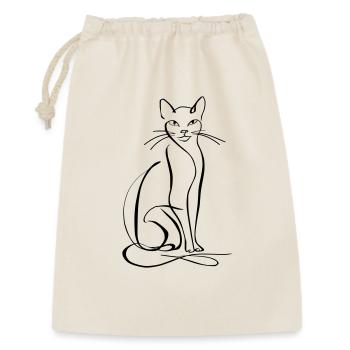 Cat Line Art - Gift Bag 30 x 45 cm - nature - Front