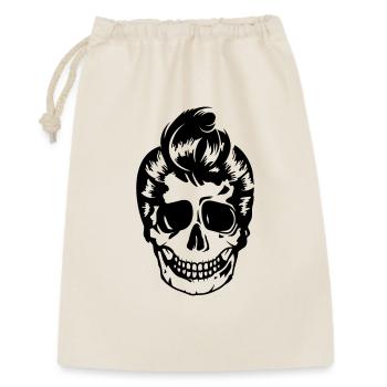 Totenkopf mit 50er Jahre Frisur Rockabilly Styl - Geschenkbeutel aus Baumwolle (30 x 45 cm) - Natur - Vorne