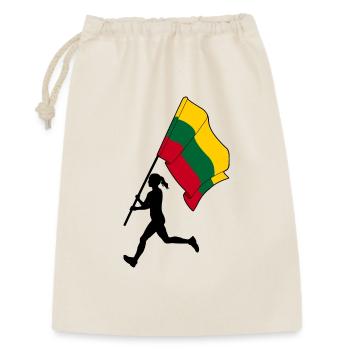 Flag Lithuania woman running - Gift Bag 30 x 45 cm - nature - Front