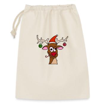 Drunk Reindeer - Geschenkbeutel aus Baumwolle (30 x 45 cm) - Natur - Vorne