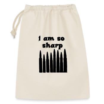 I Am So Sharp Bullet Typography Dark Statement Art - Geschenkbeutel aus Baumwolle (30 x 45 cm) - Natur - Vorne
