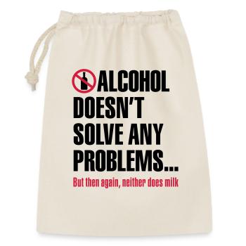 L'alcool ne résout pas les problèmes ... Mais - Sac cadeau 30 x 45 cm - nature - Devant