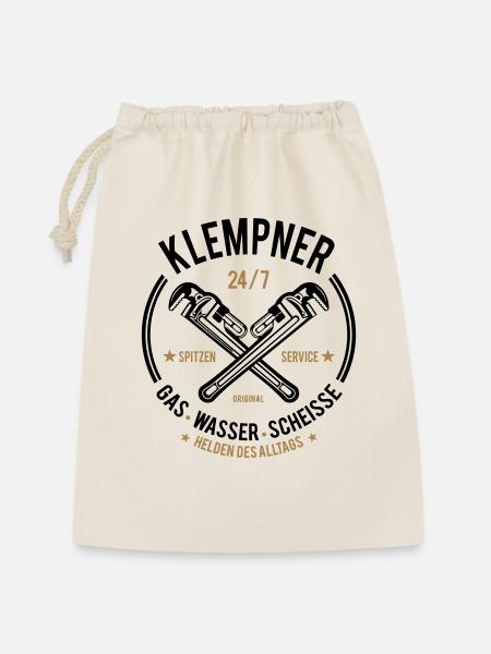 Klempner - Gas, Wasser, Scheiße - Geschenkbeutel aus Baumwolle (30 x 45 cm) - Natur