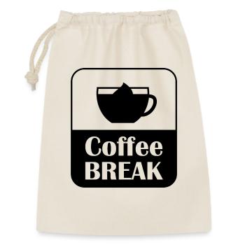 Coffee Break Pause Spruch Design - Geschenkbeutel aus Baumwolle (30 x 45 cm) - Natur - Vorne
