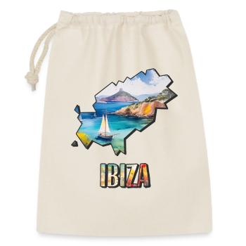 Aquarell Landkarte Ibiza - Geschenkbeutel aus Baumwolle (30 x 45 cm) - Natur - Vorne