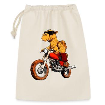 Kamel Motorradfahrer - Geschenkbeutel aus Baumwolle (30 x 45 cm) - Natur - Vorne