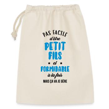 Petit Fils Enfant Bébé Famille Naissance Noël - Gift Bag 30 x 45 cm - nature - Front